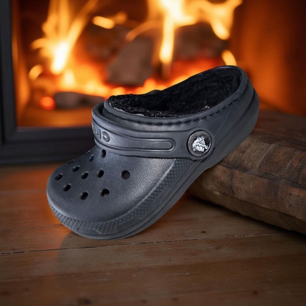 Toddler/Infant Crocs CLASSIC LINED Black Crocband Clog Size C8